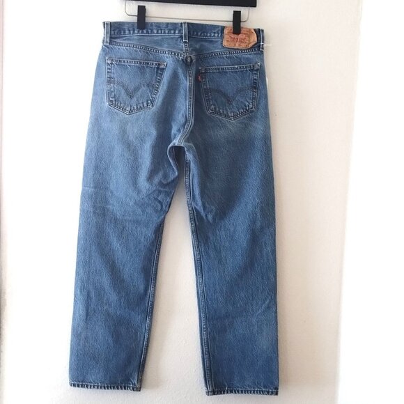 Levi's 501XX Button Fly Straight Leg Mens Jeans Tag Size 38x34 Grade B!-04-b - Picture 2 of 3